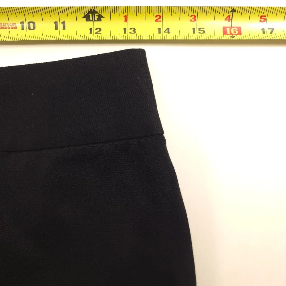 Banana Republic Womens Pencil Skirt Size 2 Black Professional Back Slit Woven‎